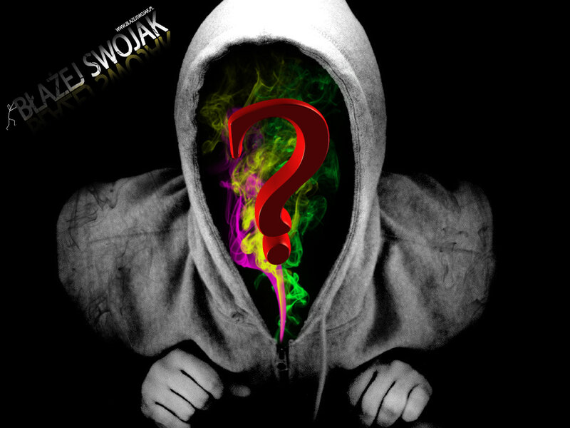 hooded figure with question mark