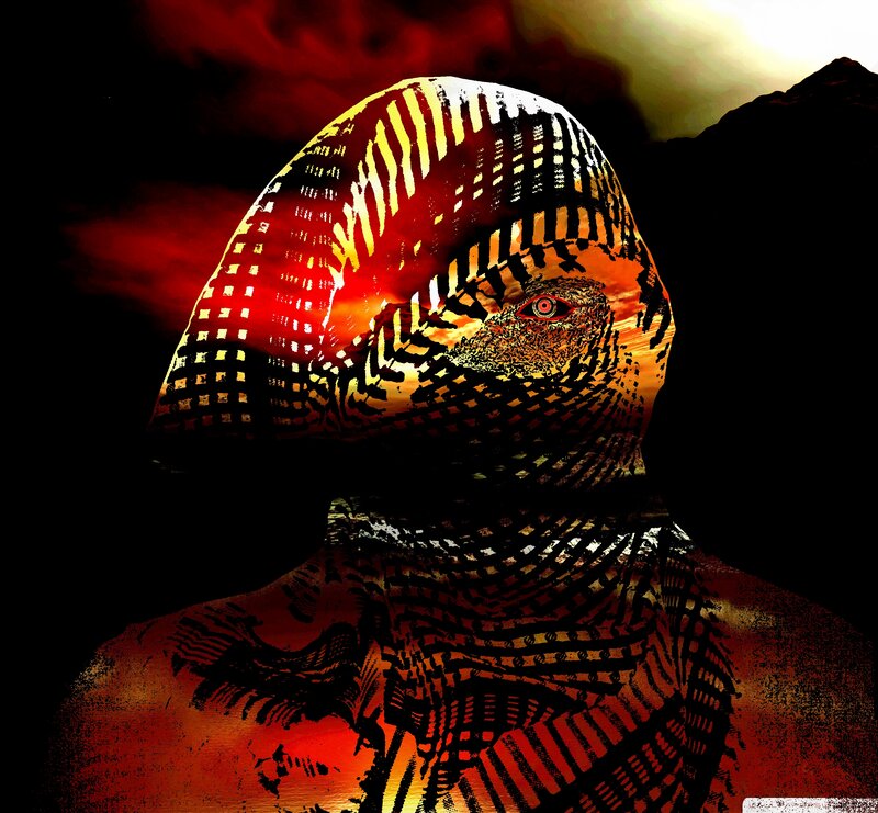 Hooded Figure with Red Eye — Black