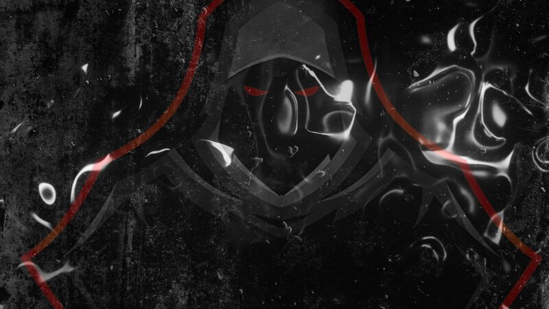 Hooded Figure with Red Eyes — Black, Dramatic, Ominous