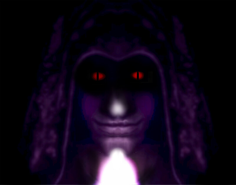 Hooded Figure with Red Eyes — Purple