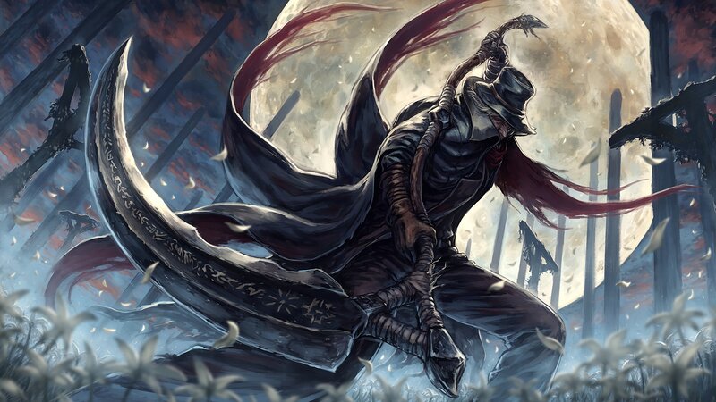 Hooded Figure with Scythe — Black, Dramatic