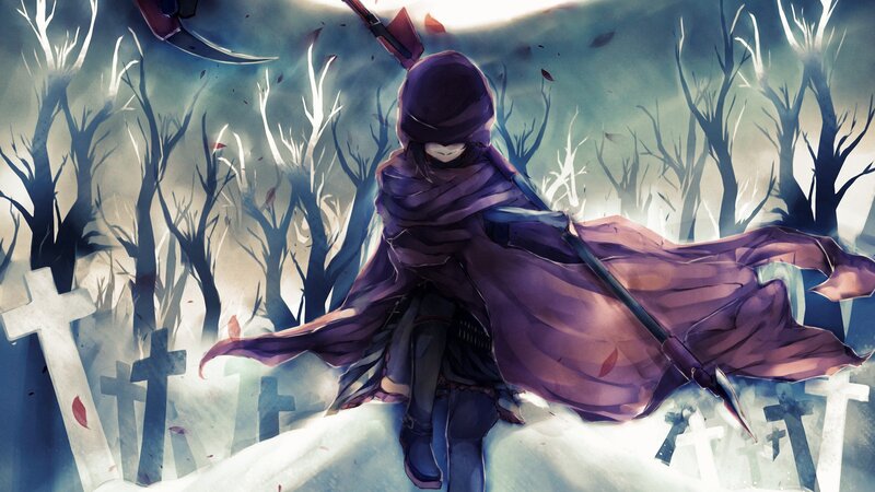 Hooded Figure with Scythe — Purple, Dramatic, Autumn