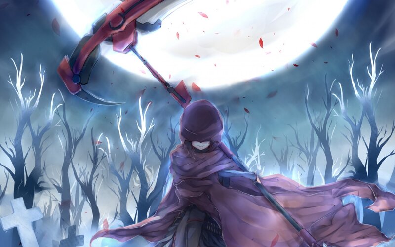 Hooded Figure with Scythe — Purple