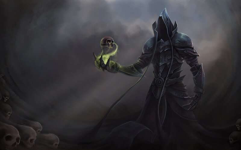 Hooded Figure with Skull — Black, Dark, Ominous