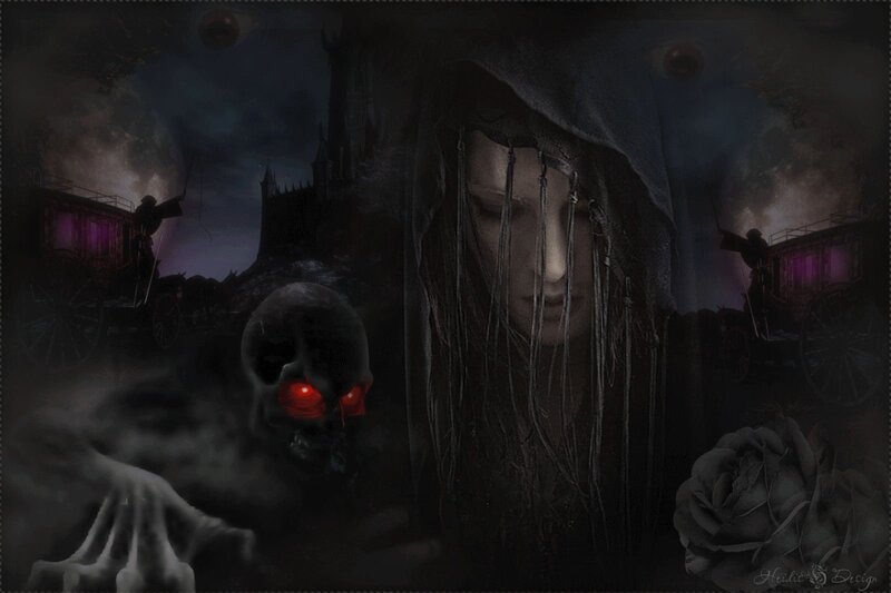 Hooded Figure with Skull — Black