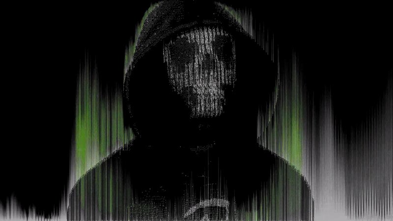 Hooded Figure with Skull Face — Black, Dark, Digital Art