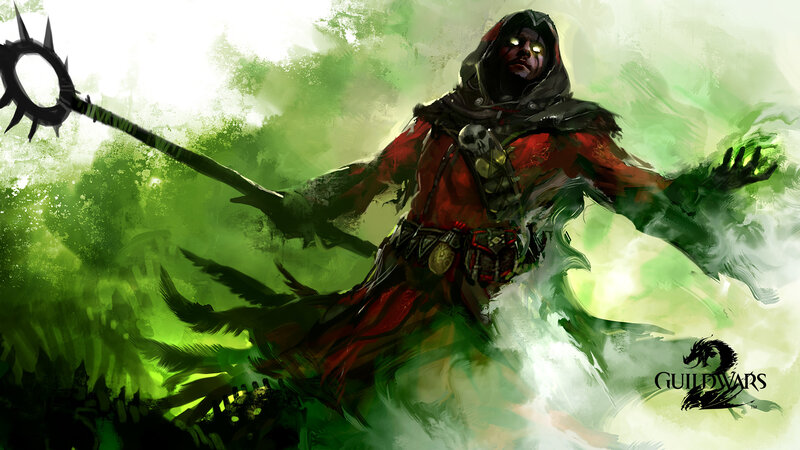 Hooded Figure with Staff — Green, Dramatic, Digital Art, Skull, Green Energy