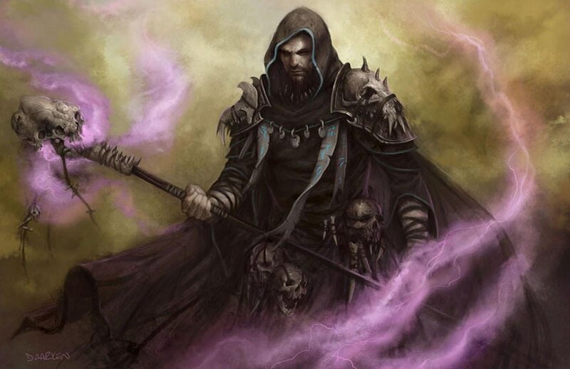 Hooded Figure with Staff — Purple