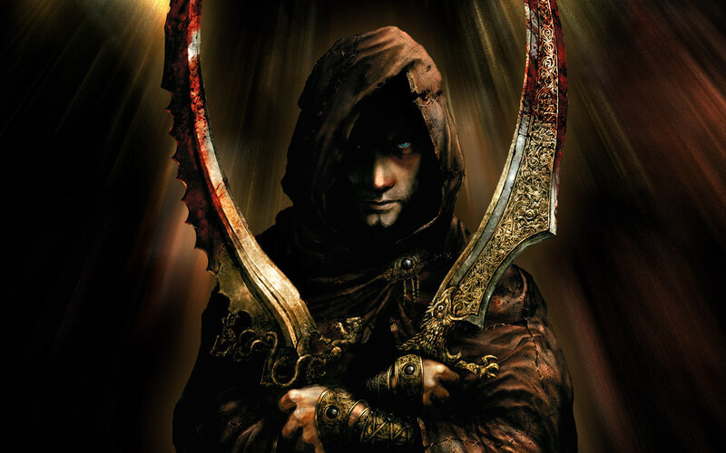 Hooded Figure with Swords — Brown