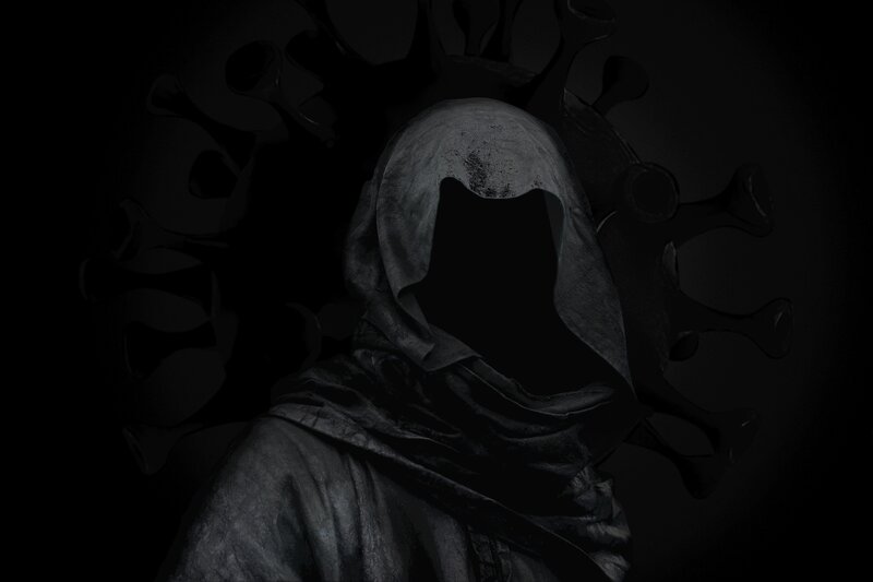 Hooded Figure with Virus