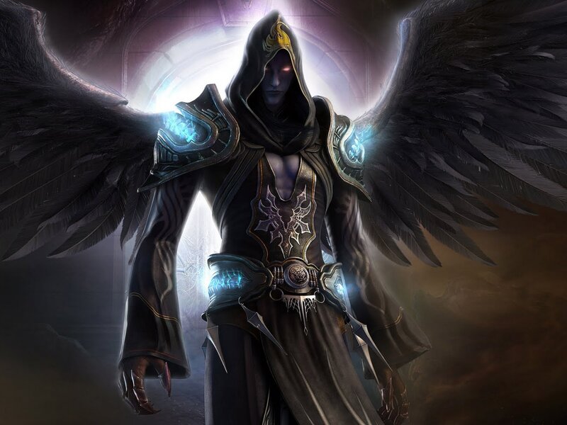 Hooded Figure with Wings — Black