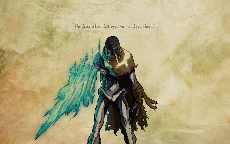 Hooded Figure with Wings — Brown, Dramatic