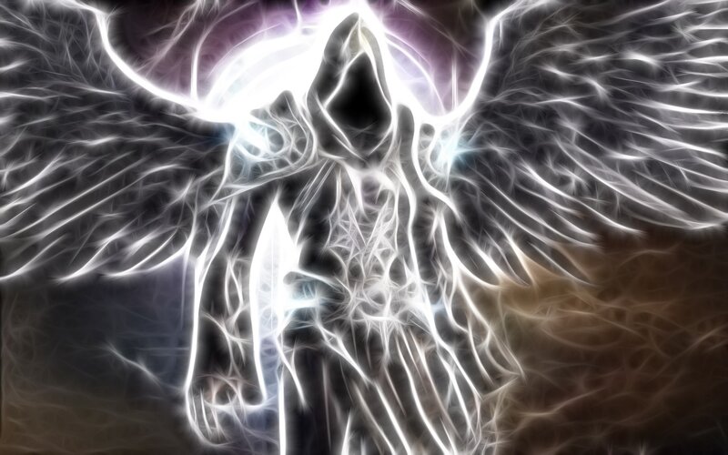 Hooded Figure with Wings — White