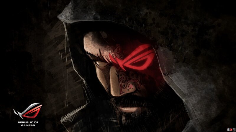 Hooded Man with Glowing Eyes