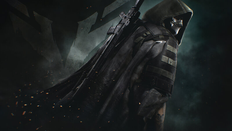 Hooded Soldier with Rifle — Black