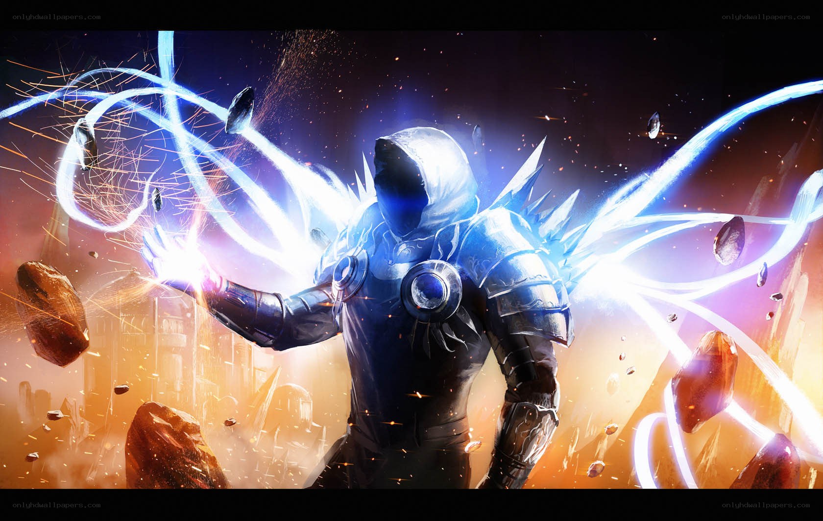hooded warrior casting spell