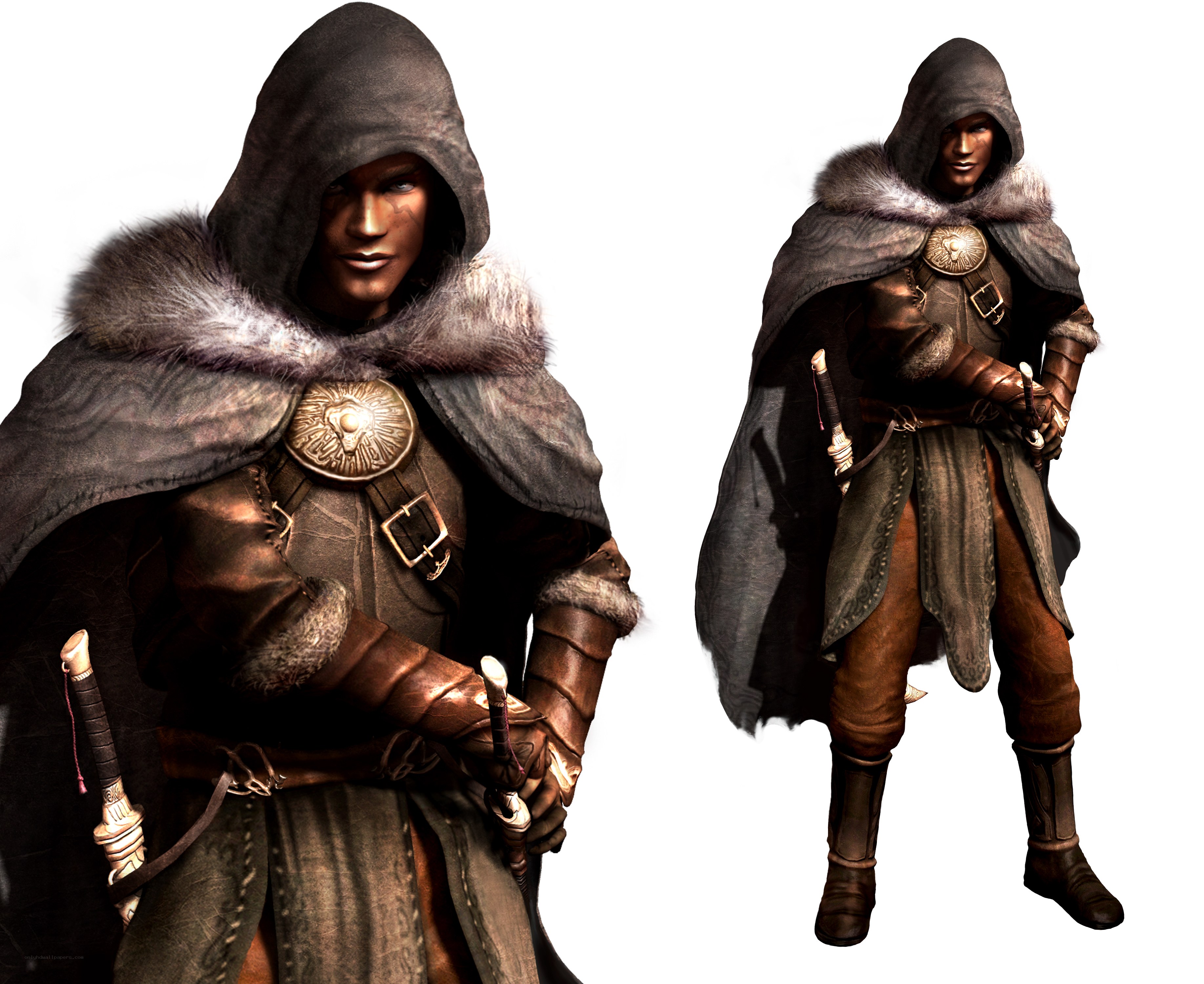 hooded warrior character design