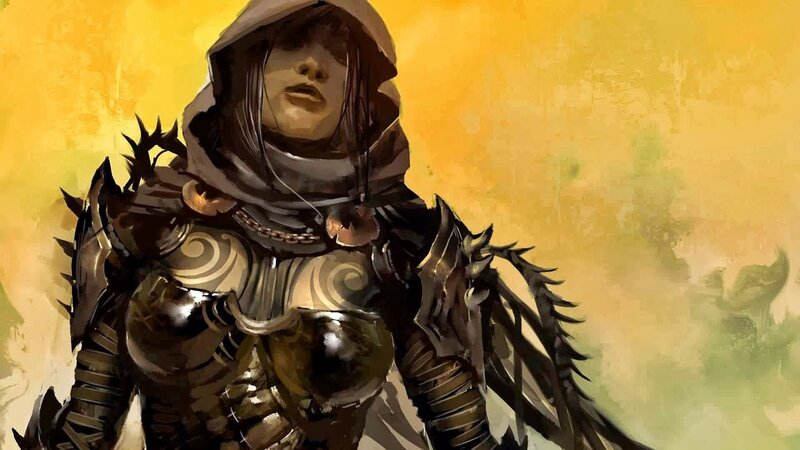 Hooded Warrior in Armor — Yellow