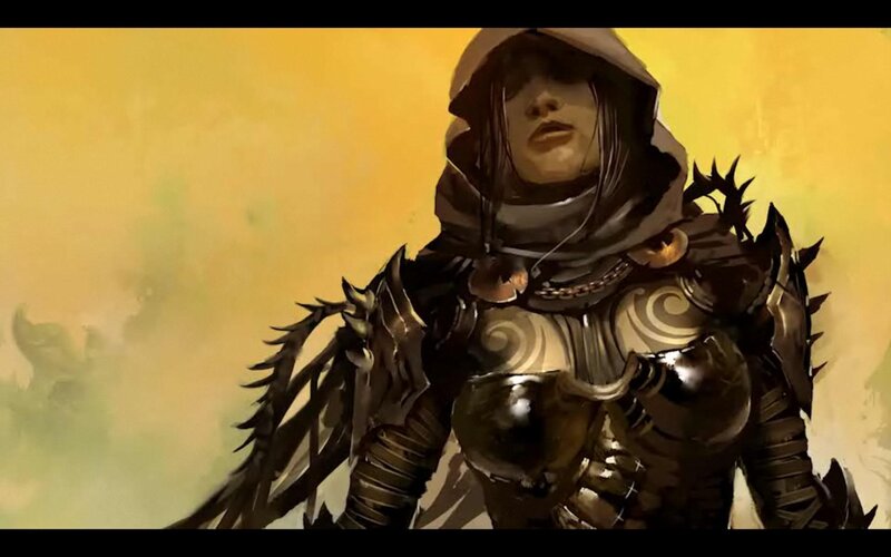 hooded warrior in ornate armor