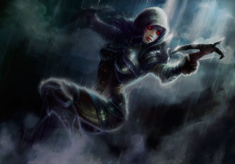 Hooded Warrior in Rain — Black