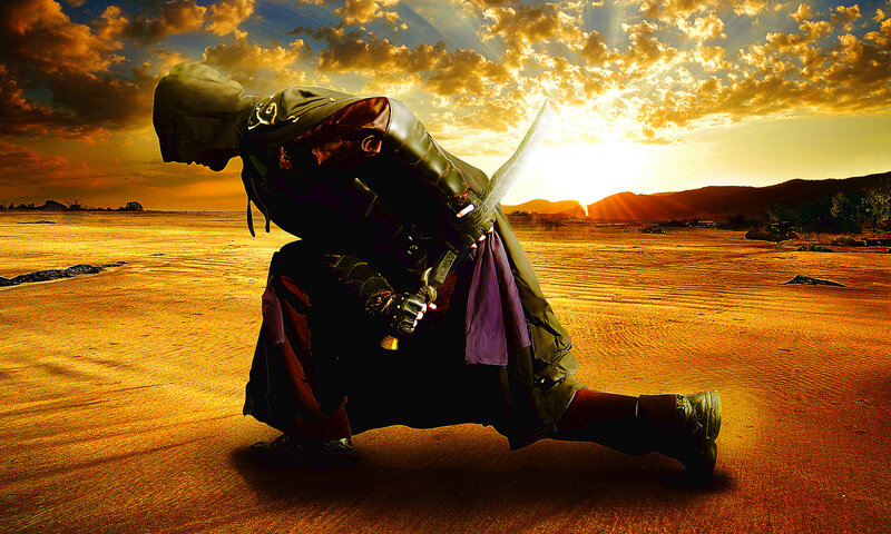 Hooded Warrior Kneeling