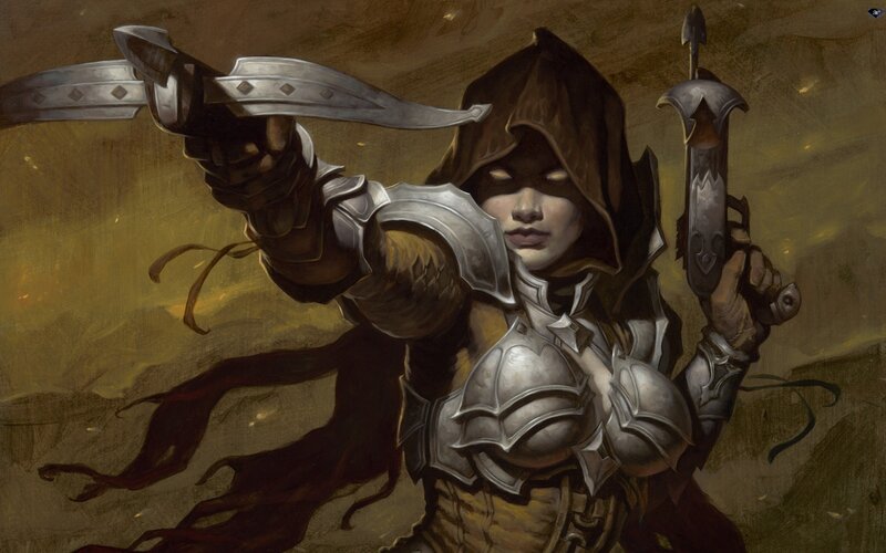 hooded warrior with crossbow