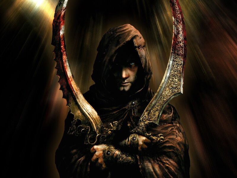 hooded warrior with dual blades