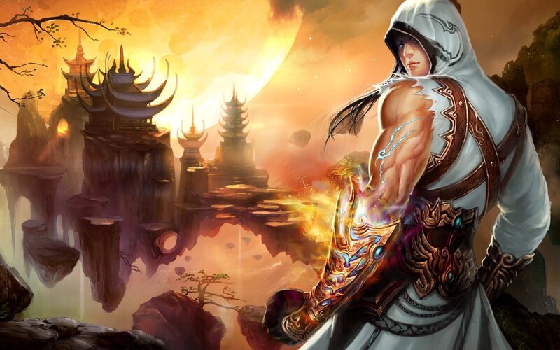 Hooded Warrior with Glowing Arm