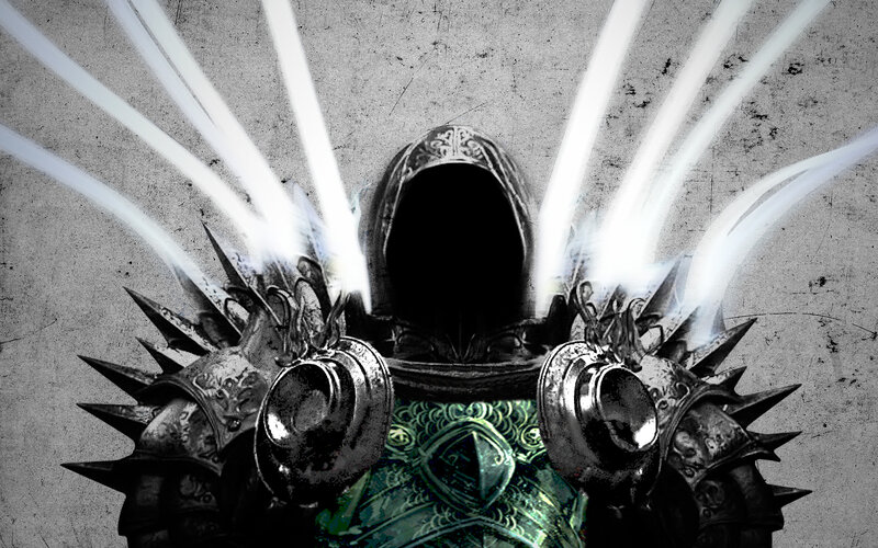 hooded warrior with glowing energy