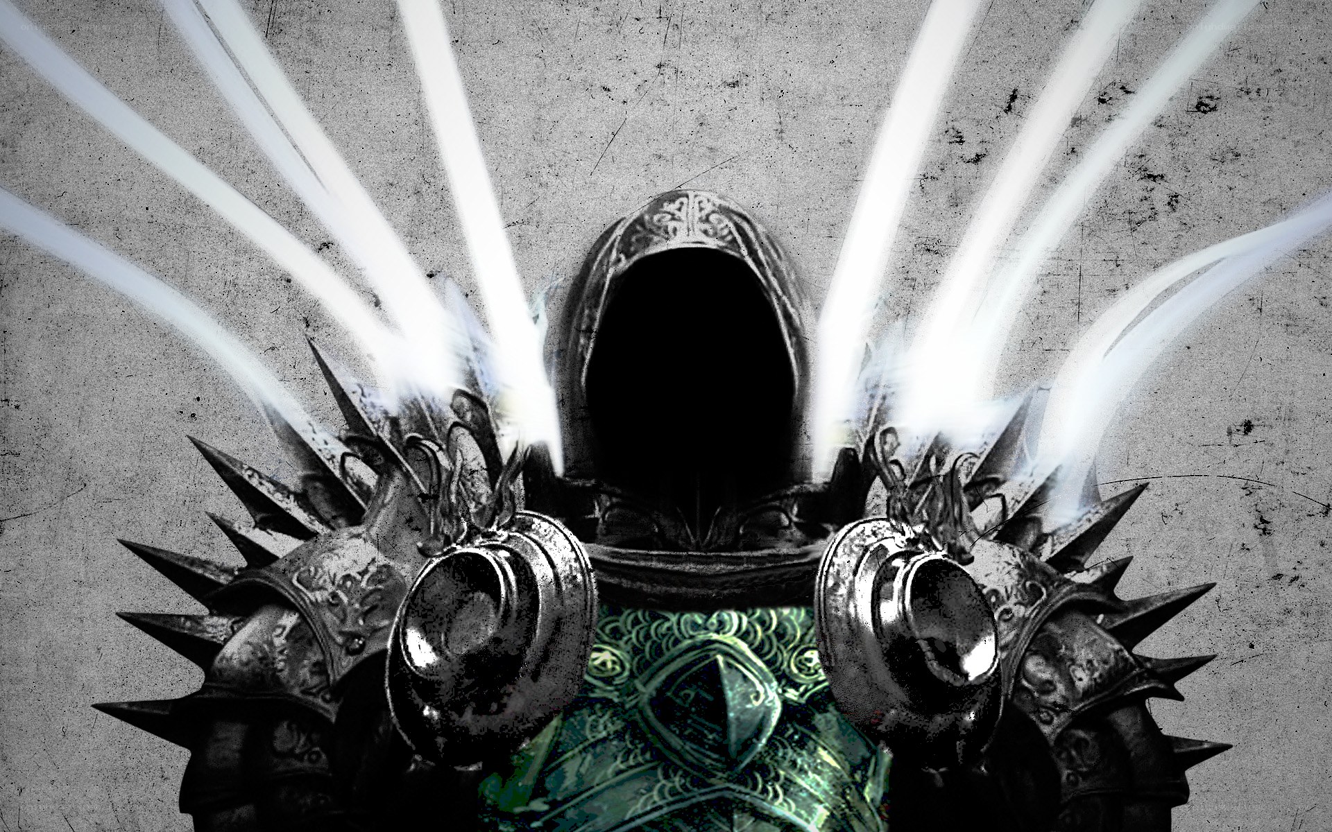 hooded warrior with glowing energy