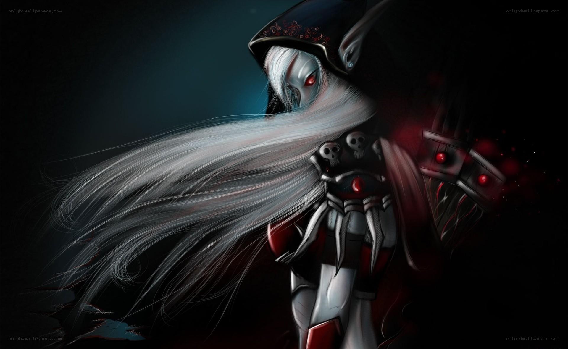 hooded warrior with long white hair