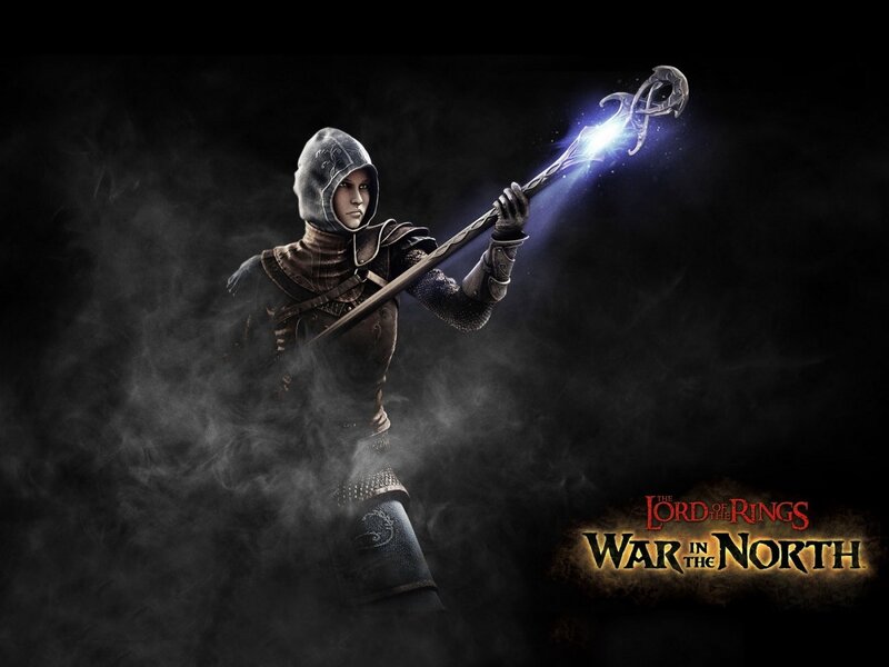 Hooded Warrior with Staff — Black