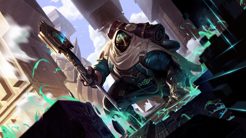 Hooded Warrior with Staff — Green