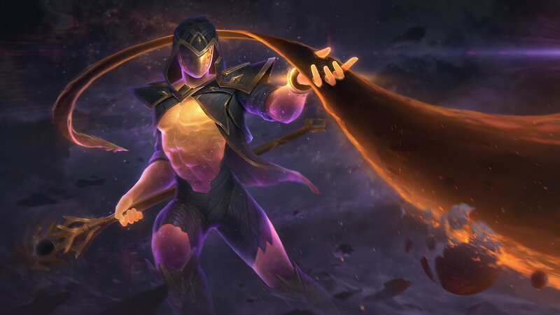 Hooded Warrior with Staff — Purple