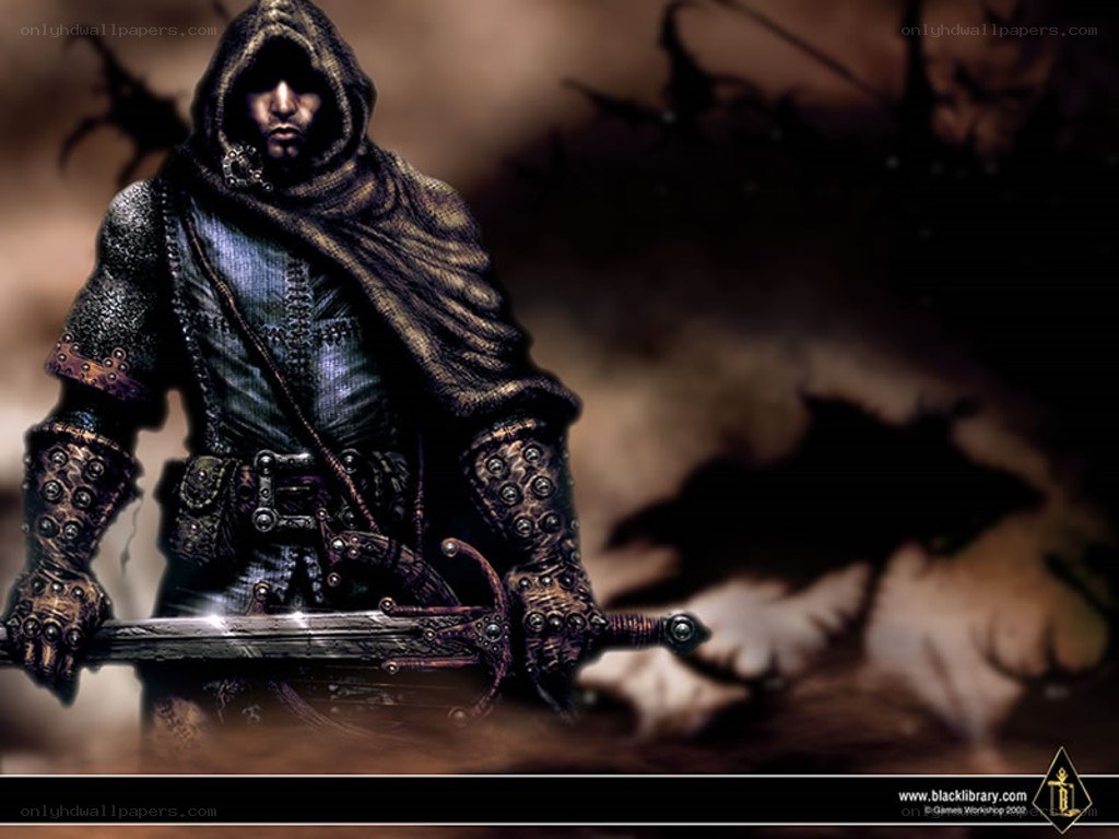 hooded warrior with sword