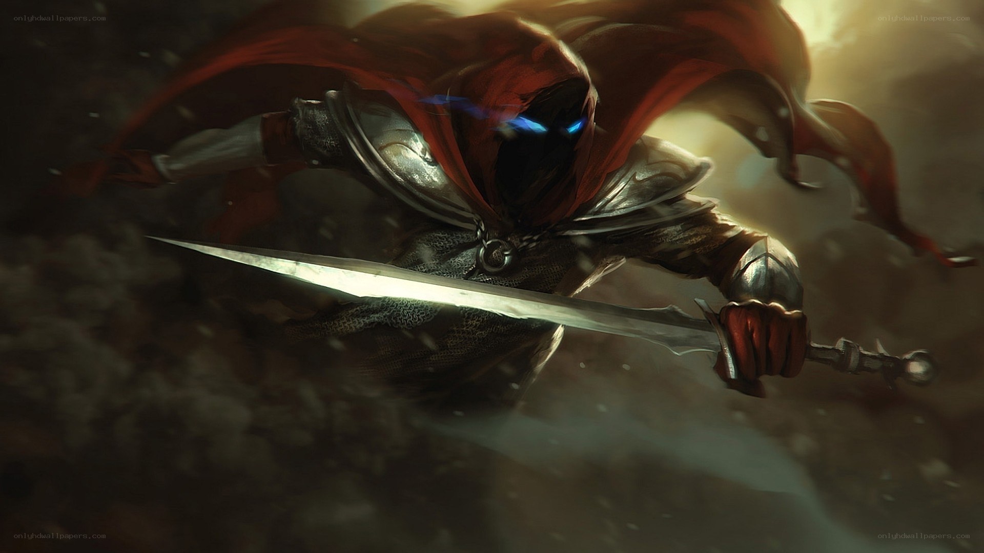 hooded warrior with sword