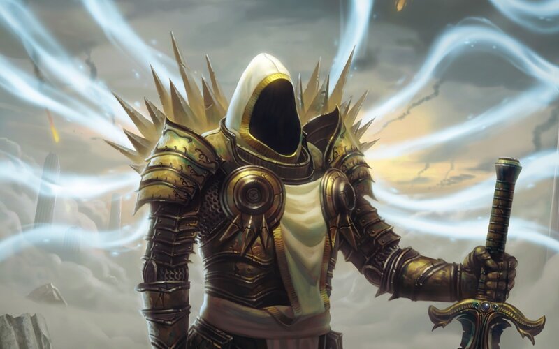 Hooded Warrior with Sword — Gold