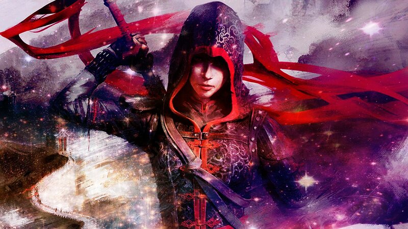 Hooded Warrior with Sword — Purple