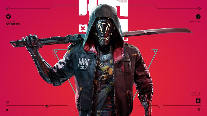 Hooded Warrior with Sword — Red, Dramatic, Digital Art, Jacket
