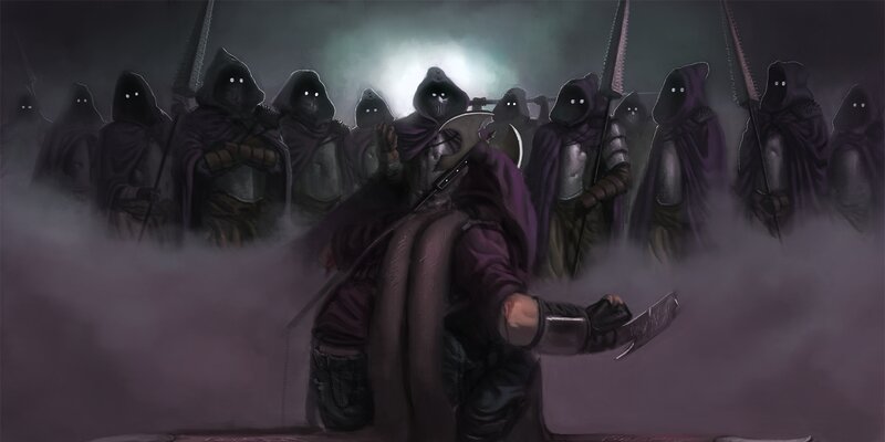 Hooded Warriors in Fog