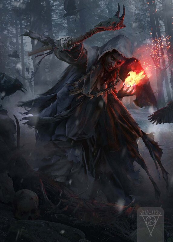 Hooded Witch in Forest