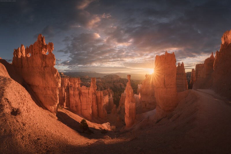Hoodoos at Sunset — Orange, Dramatic