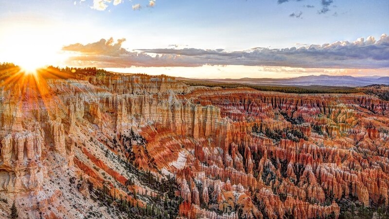 Hoodoos in Canyon — Orange, Dramatic, Sunrise, Photograph