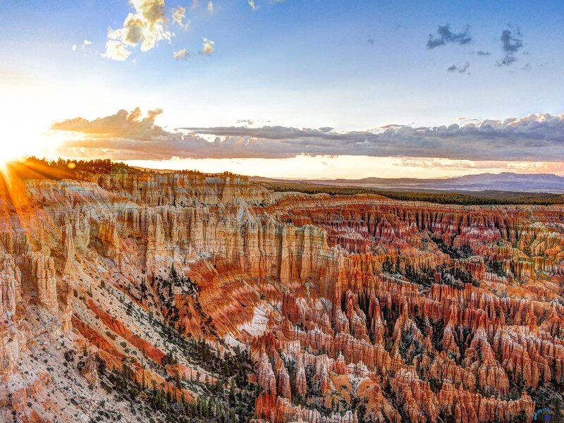 Hoodoos in Canyon — Orange, Dramatic, Sunset, Photograph, Cliffs