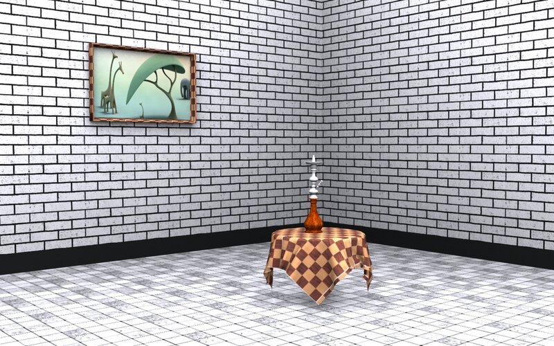 Hookah in a brick corner