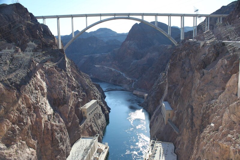 Hoover Dam and Bridge — Brown, Dramatic, Afternoon