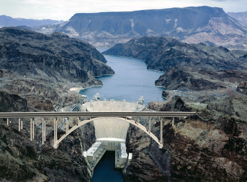 Hoover Dam and Bridge — Brown, Dramatic
