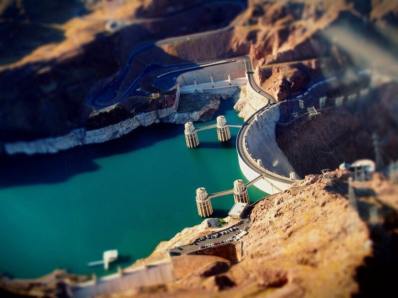 Hoover Dam and Reservoir — Blue