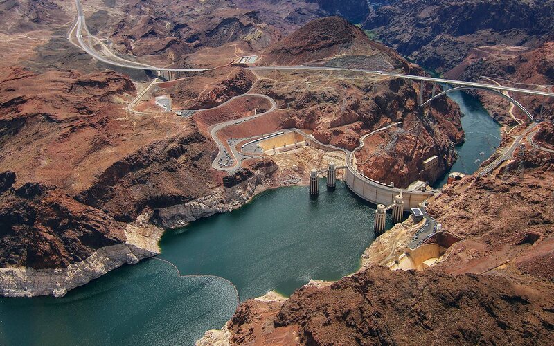 Hoover Dam and Reservoir — Brown