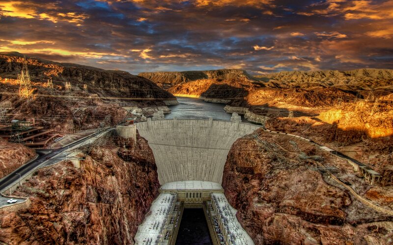 Hoover Dam at Sunset